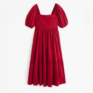 Emerson puff sleeve poplin midi dress